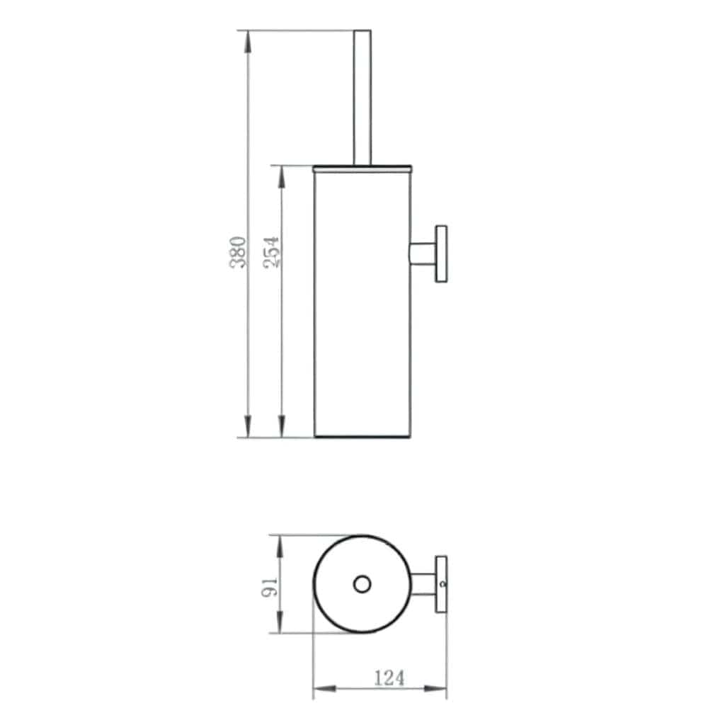 JTP Toilet Brush JTP VOS Wall Mounted Toilet Brush and Holder