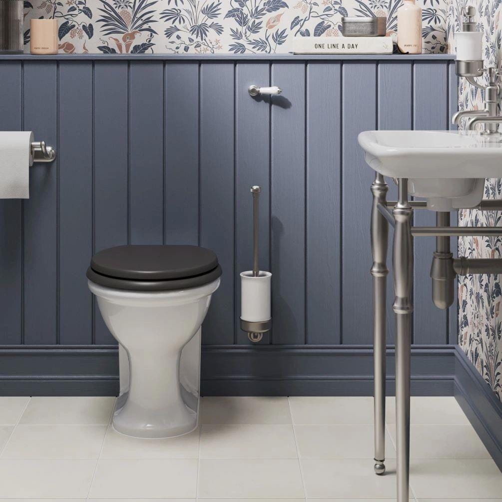 Burlington Toilet Brush Brushed Nickel Burlington Guild Toilet Brush and Holder