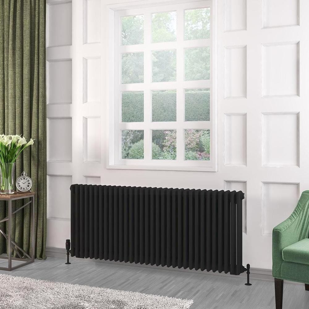 Eastbrook Rivassa Traditional 3 Column Radiator in Matt Black