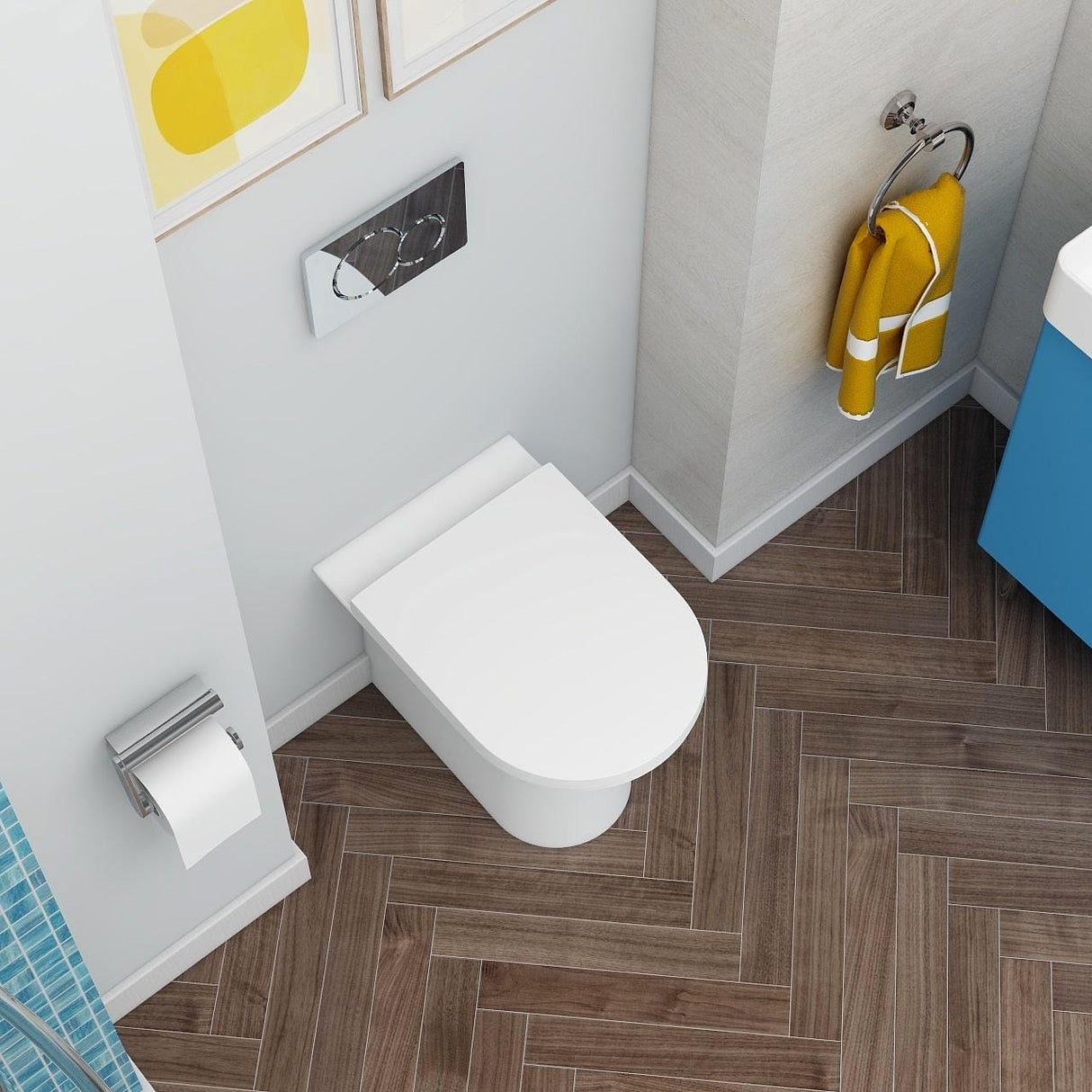 Imex Back To Wall Toilet Imex Blade Rimless Back to Wall Toilet with Soft Close Seat in White