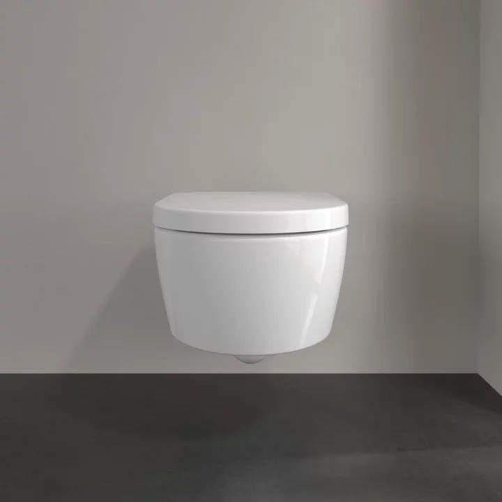 Villeroy & Boch Wall Hung Toilet Villeroy & Boch Avento Rimless Wall Hung Toilet with Soft Close Seat in White Alpin