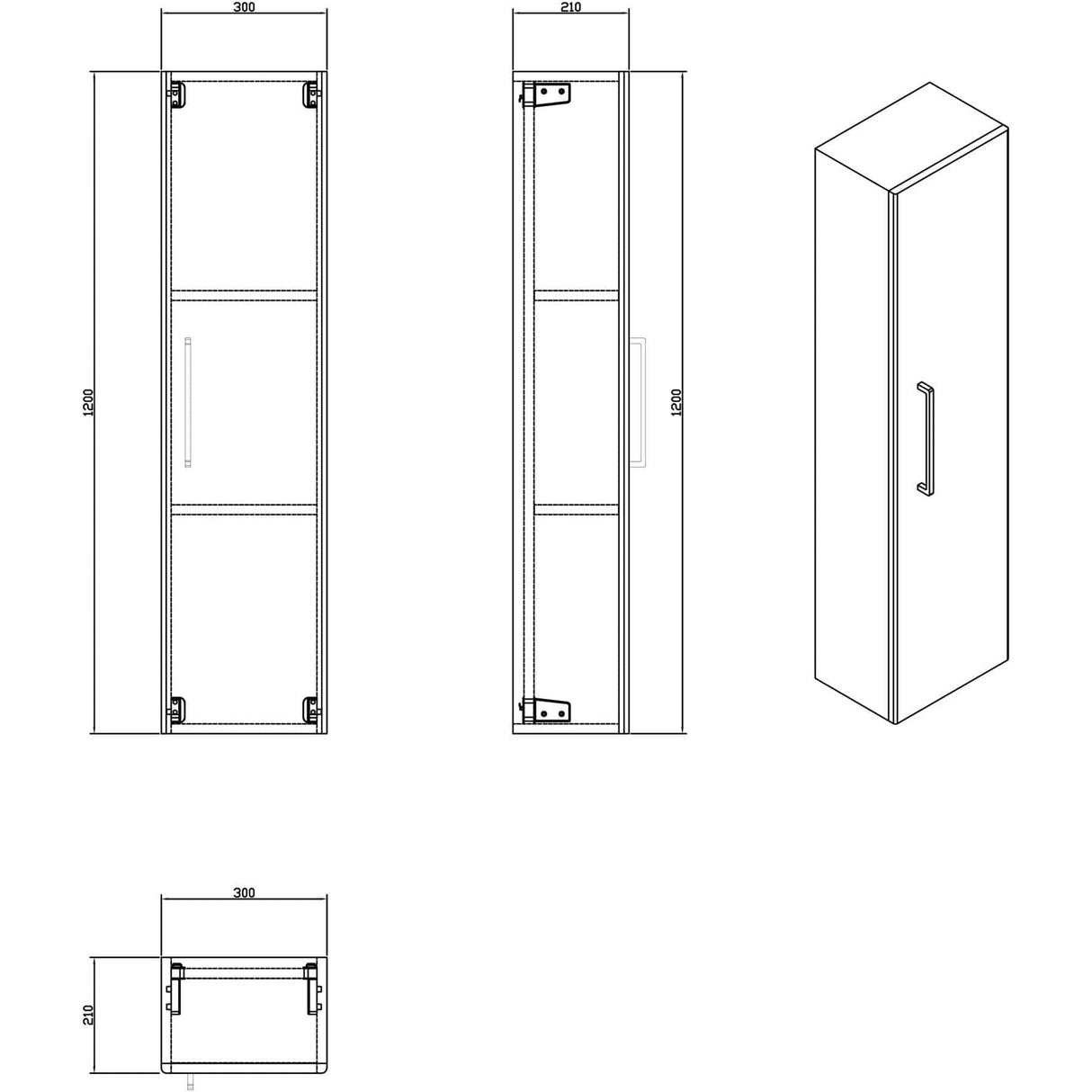 Imex Storage Unit Imex Croma Single Door Wall Mounted Storage Unit