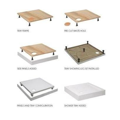 UK Bathroom Store Square / Rectangle Kit Crosswater Riser Kit for 45mm Edge Trays