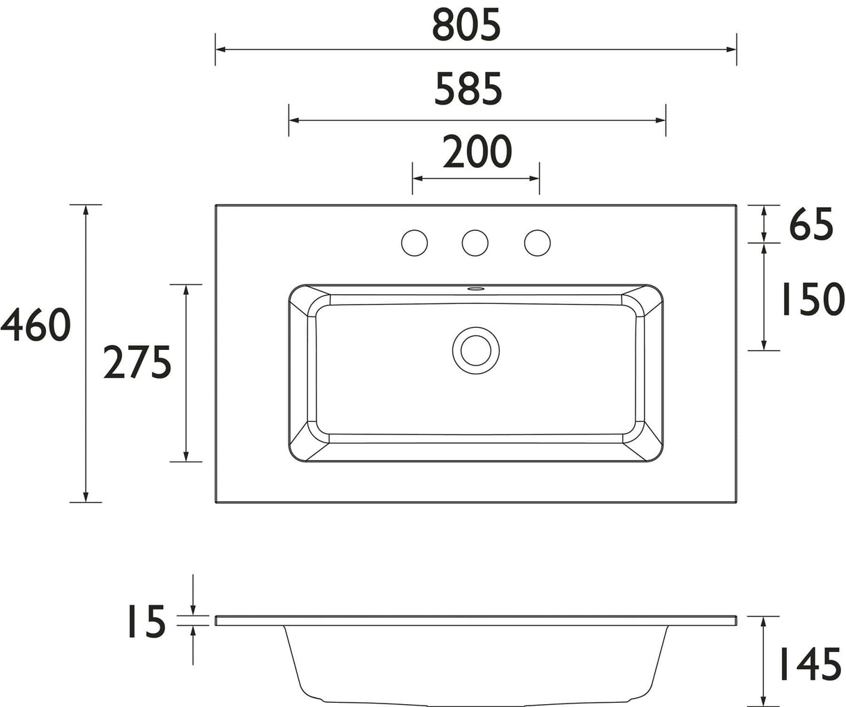 Heritage Wall Mounted Vanity Unit Heritage Lynton 800mm Wall Hung Vanity Unit with Basin, Waste and Handle Bundle