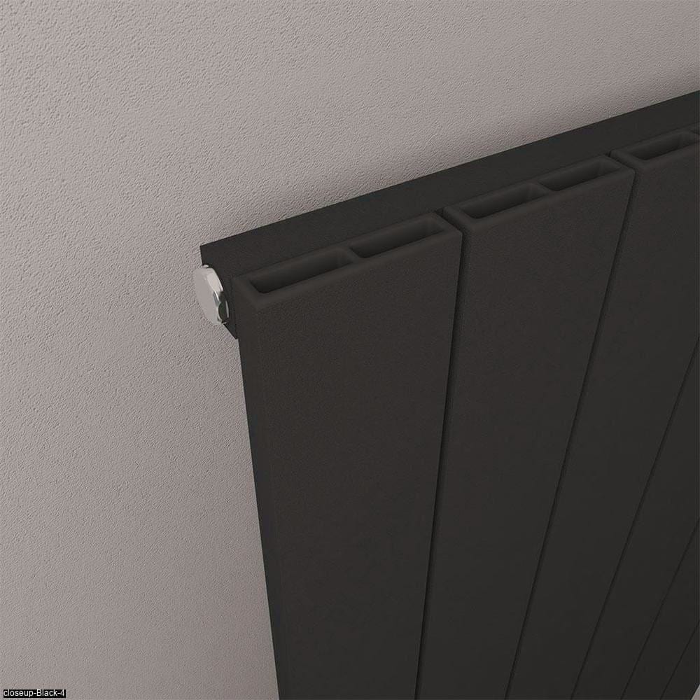 Eastbrook Panel Radiator Eastbrook Rosano Straight Horizontal Aluminium Radiator in Matt Black