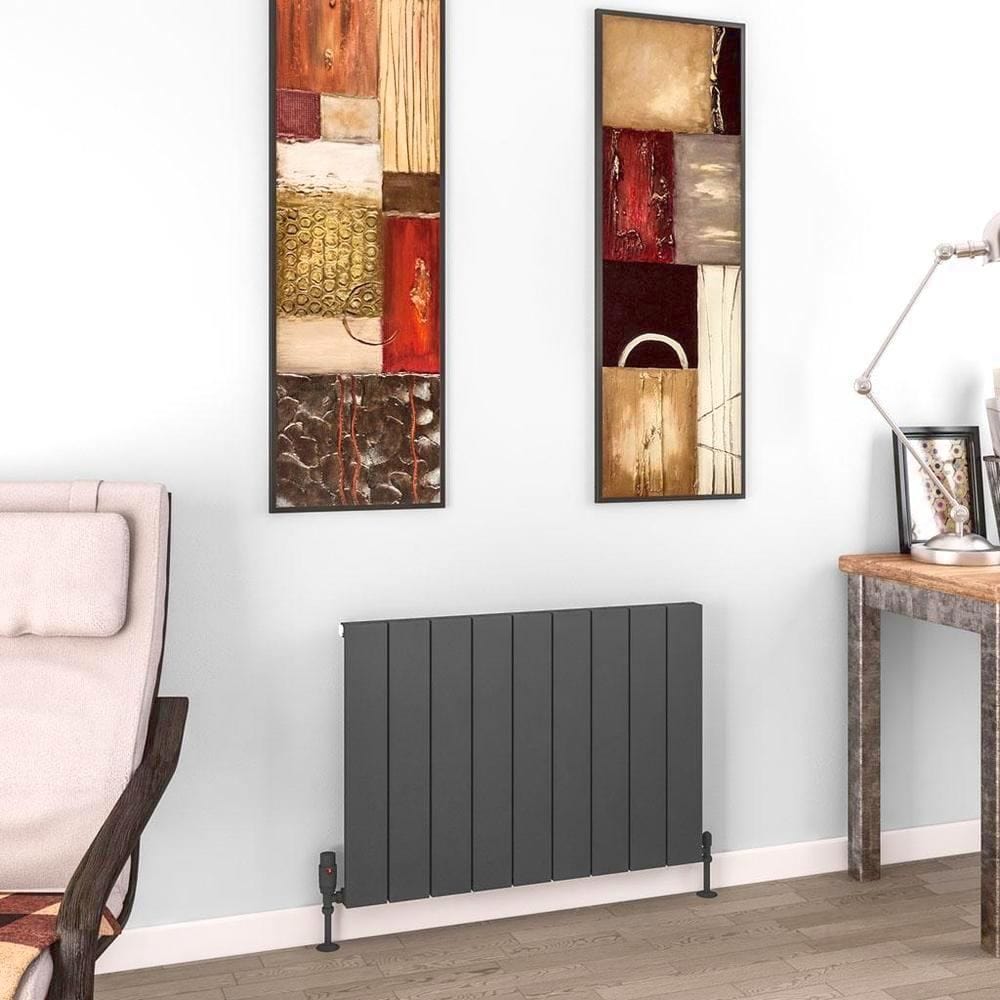 Eastbrook Panel Radiator 600 x 850 / Electric Only Eastbrook Charlton Horizontal Aluminium Designer Radiator in Matt Anthracite