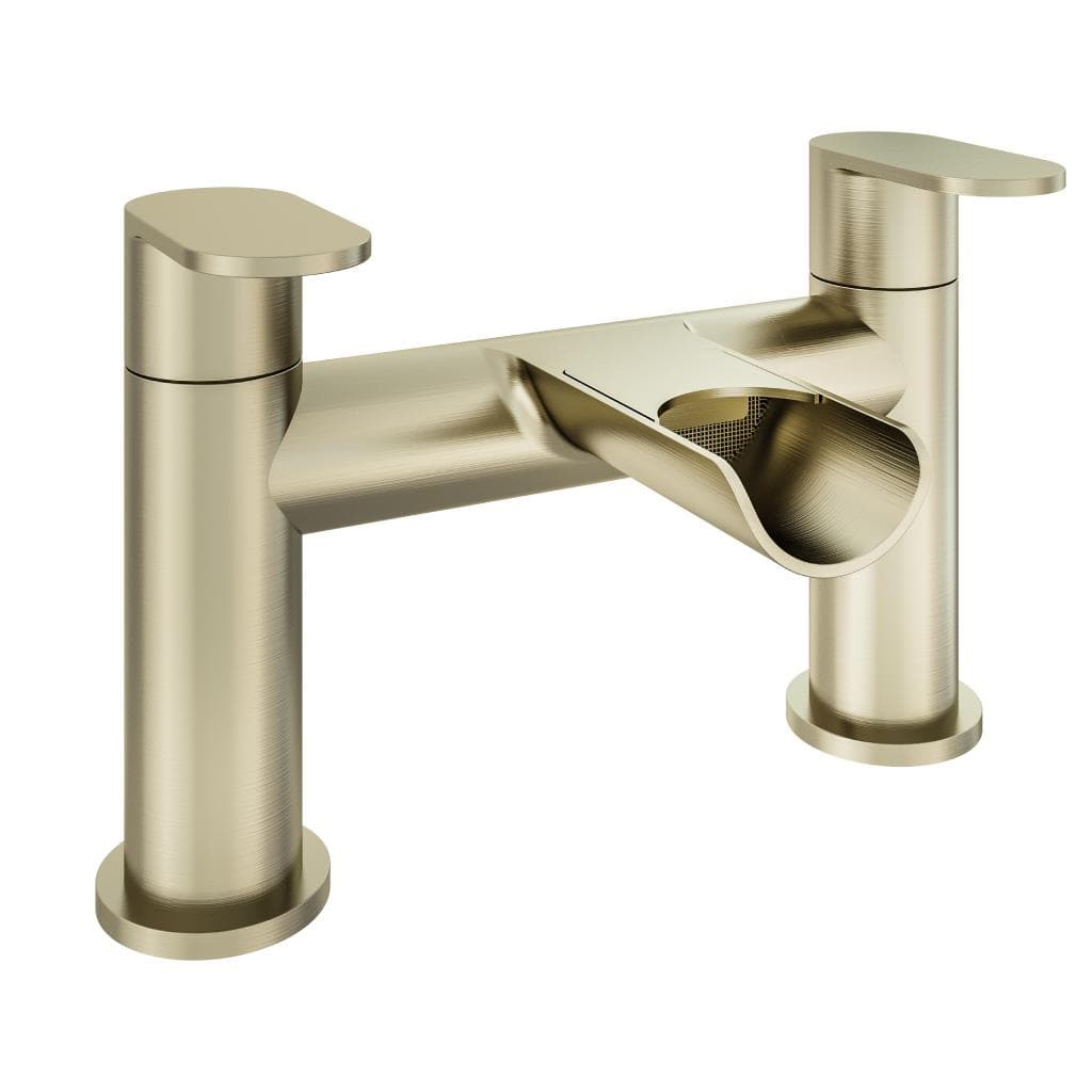 Aquarius Bath Mixer Brushed Brass Aquarius Horseshoe Waterfall Bath Filler Mixer Tap