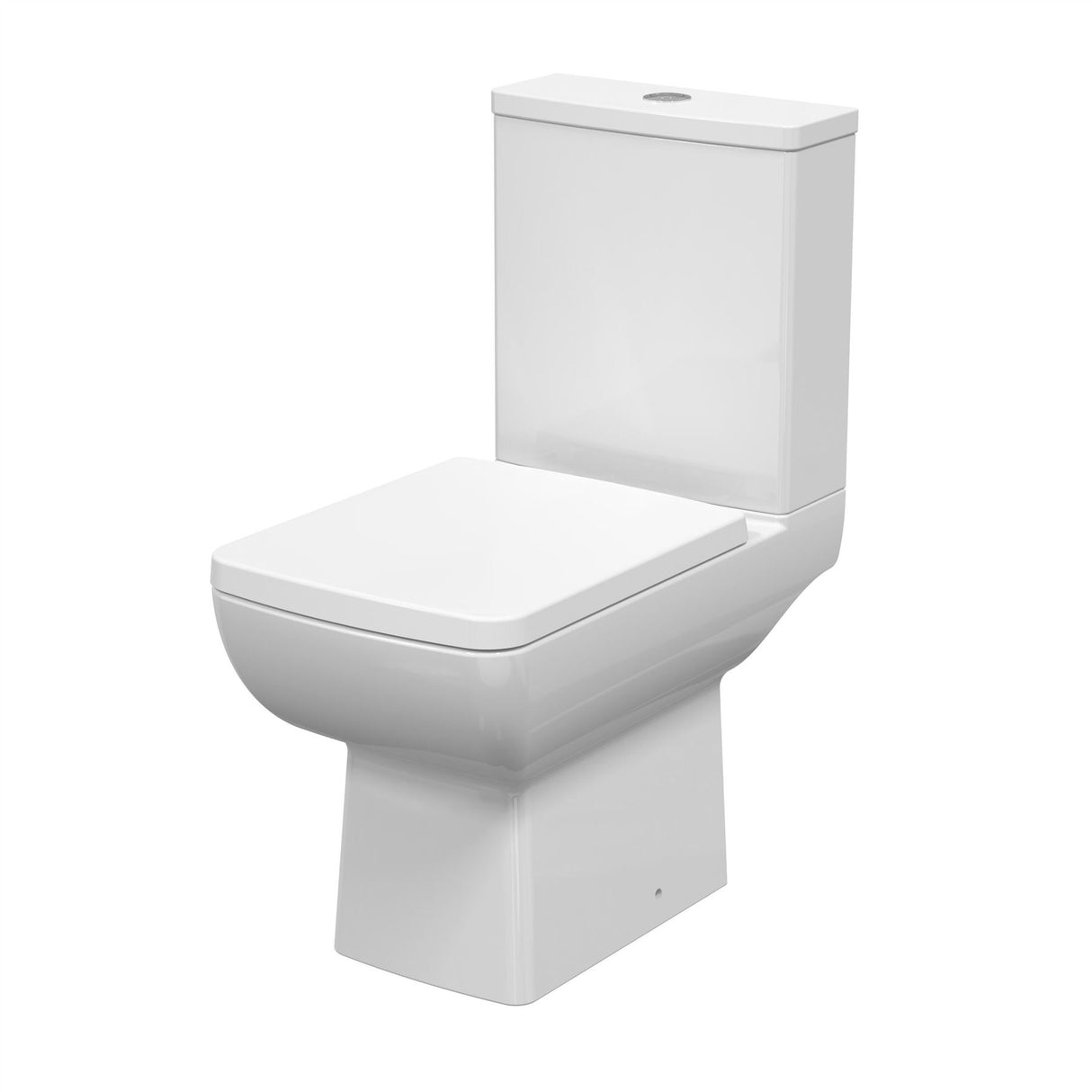 Aquarius Paragon Rimless Close Coupled Square Open Back Toilet with Soft Close Quick Release Seat