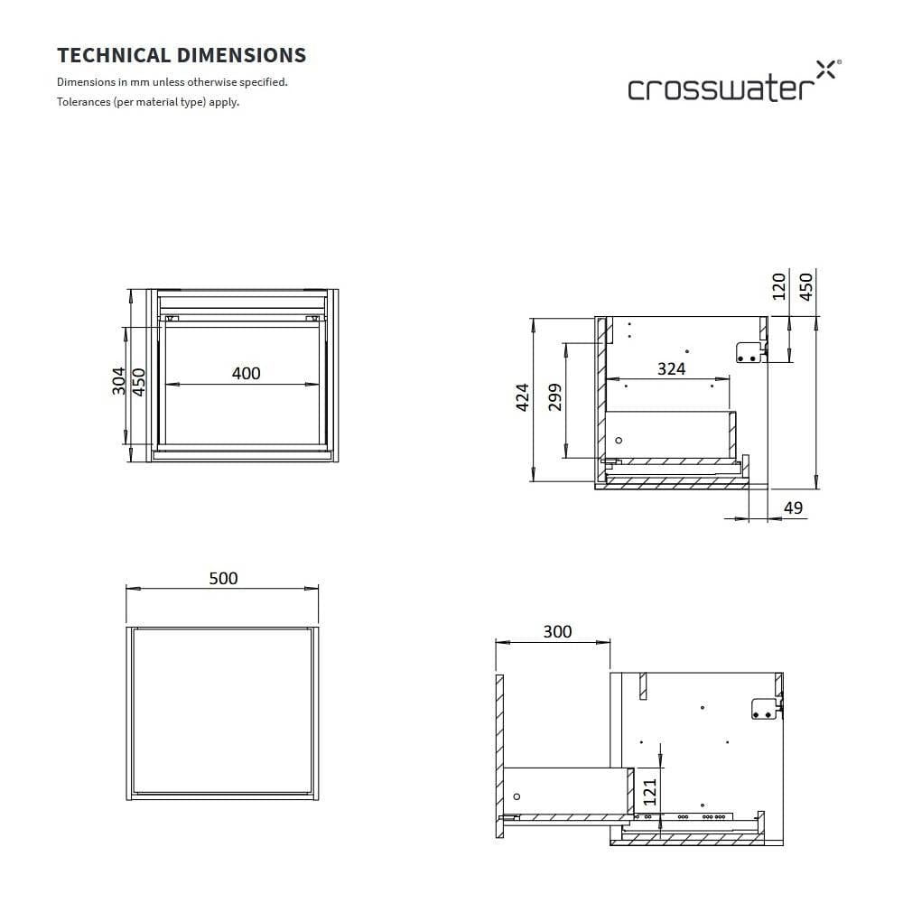 Crosswater Infinity Wall Mounted Vanity Unit with Basin