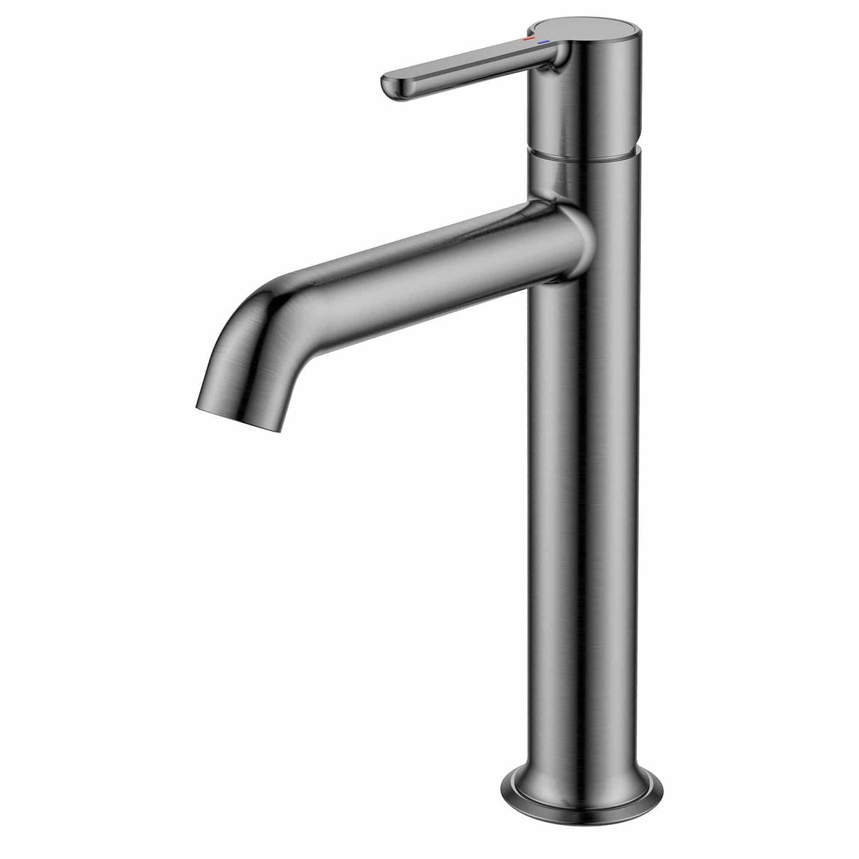 Flova Mono Basin Tap Gun Metal Flova Moonlight Tall Basin Mixer Tap with Clicker Waste
