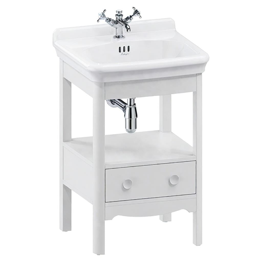 Burlington Floor Standing Vanity Unit Varley White / 2 Hole Burlington Guild Floor Standing 560mm Vanity Unit with Basin