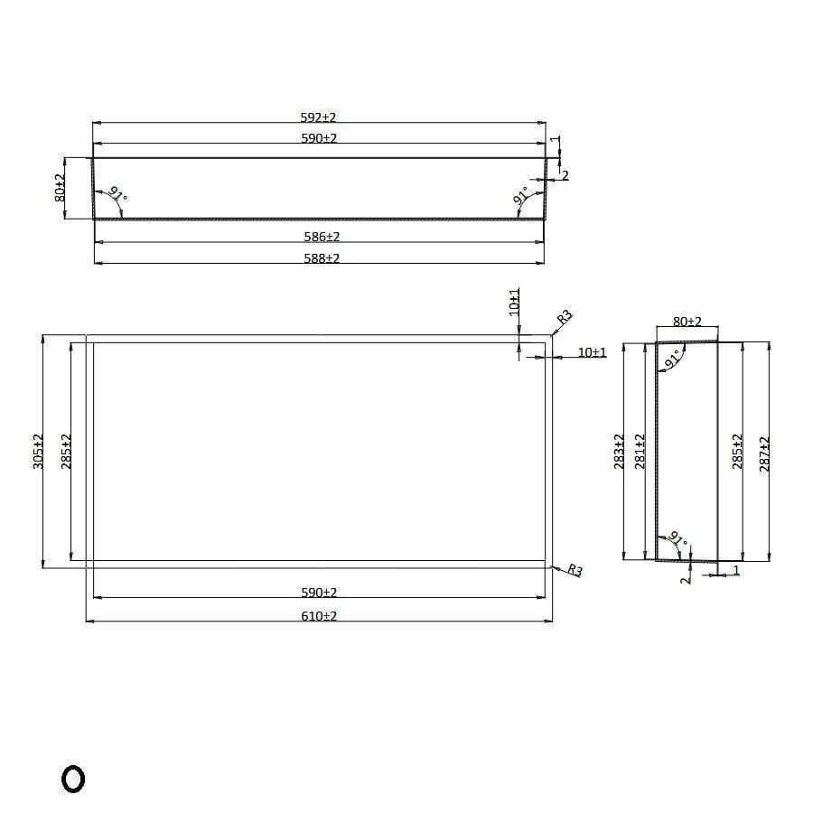 Croswwater Shower Niche Crosswater Square Shower Niche - 610 x 305 x 80mm for Stud Walls