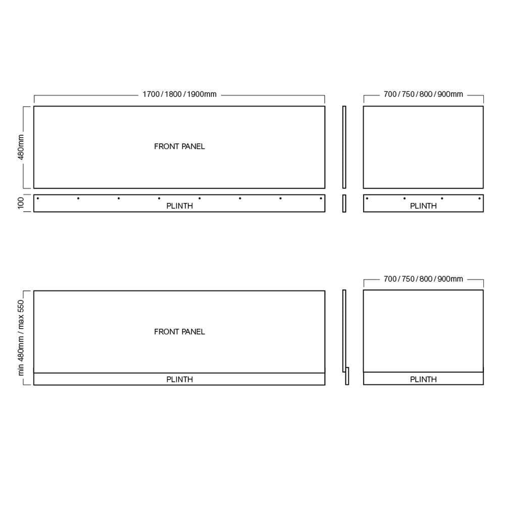 Aquarius Bathrooms Bath Panel Aquarius Halite Waterproof Front Bath Panel in Matt Grey