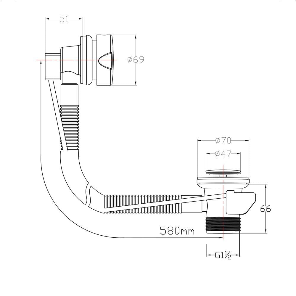 Imex Bath Waste Imex Standard Bath Pop Up Bath Waste