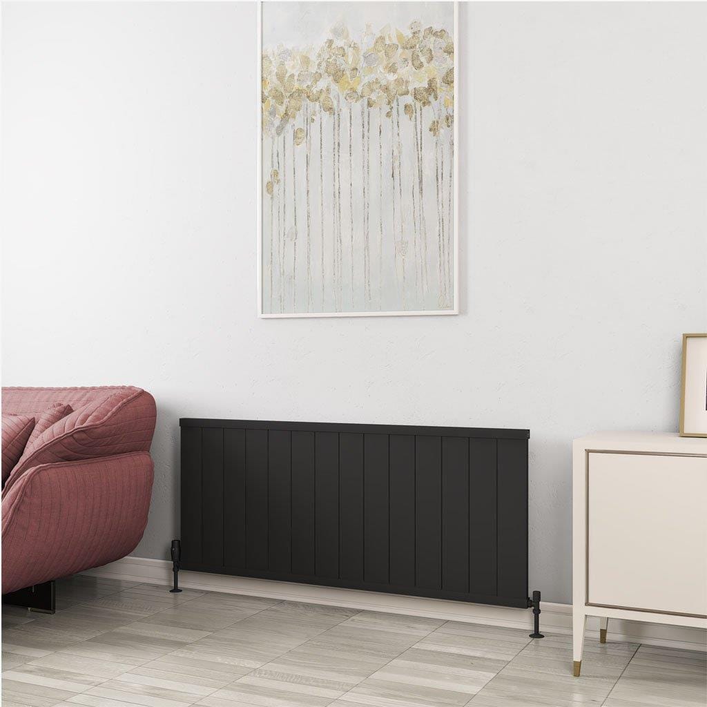 Eastbrook Panel Radiator 600 x 1410mm / Matt Black Eastbrook Kingswood Slimline Horizontal Aluminium Radiator