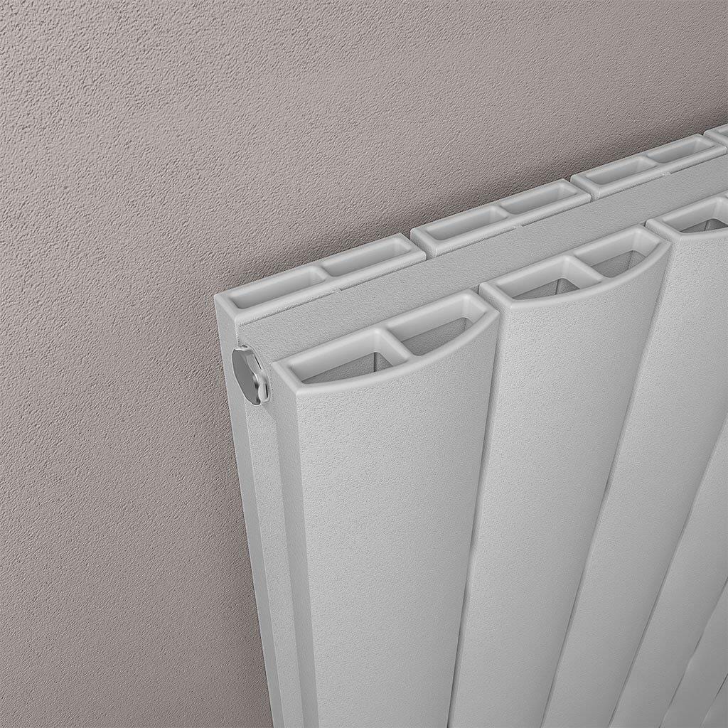Eastbrook Panel Radiator Eastbrook Guardia Straight Vertical Aluminium Radiator in Matt Grey