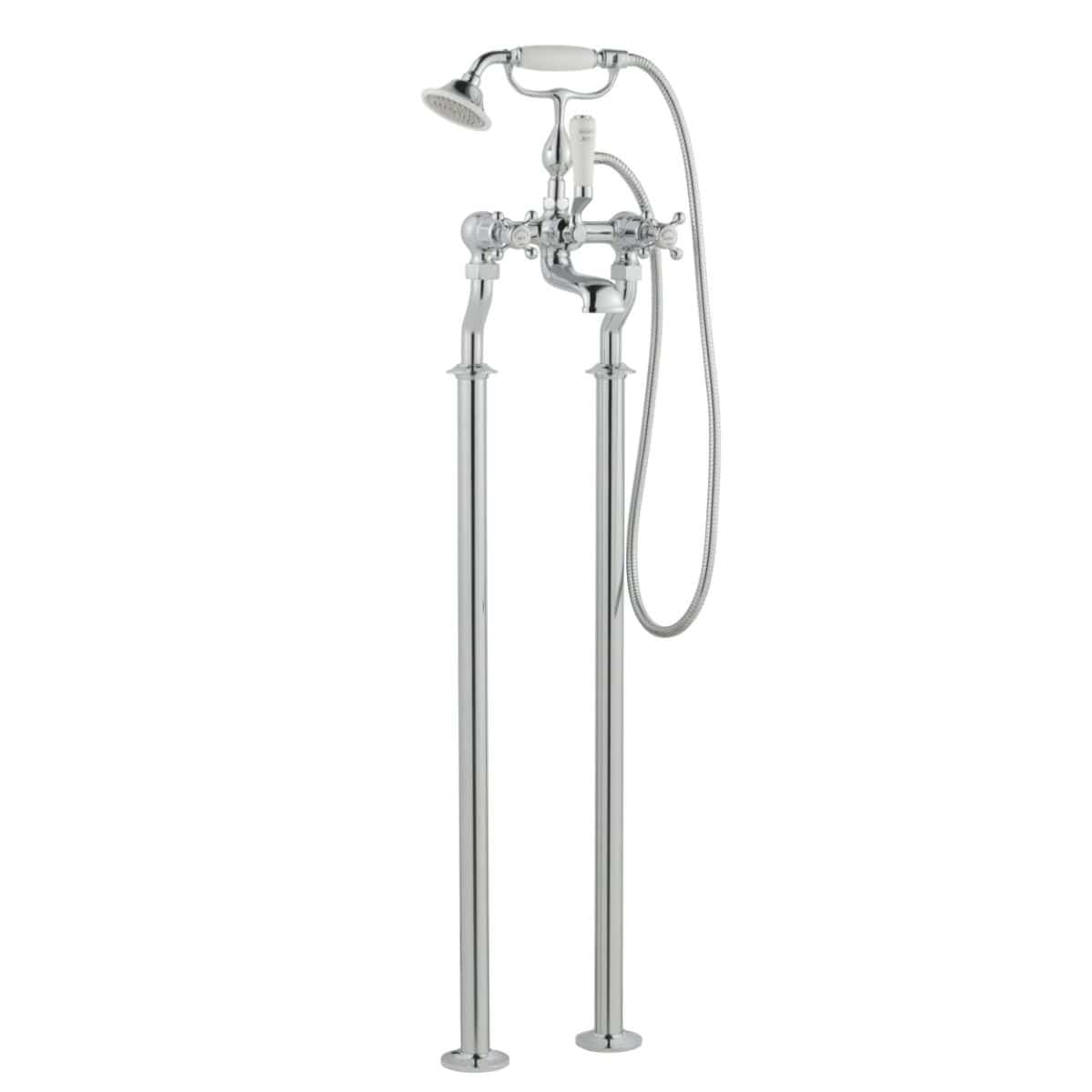 JTP Freestanding Bath Filler JTP Grosvenor Cross Freestanding Bath Shower Mixer with Kit