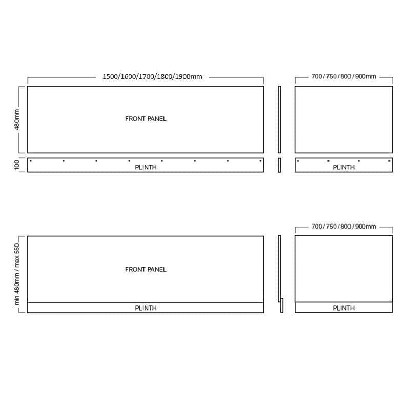 Aquarius Bathrooms Bath Panel Aquarius Halite Waterproof Front Bath Panel in White Gloss