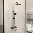 Imex Exposed Shower Set Black Imex Ravine Cool Touch, Easy Fix, Thermostatic Shower Set with Fixed Overhead Shower And Multifunction Adjustable Handset