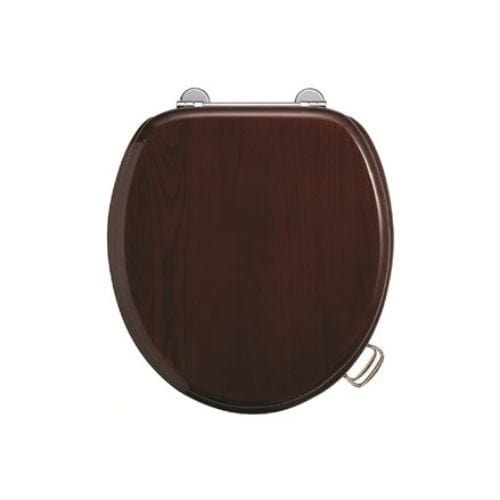 Burlington Toilet Seat Mahogany Burlington Soft Close Wooden Toilet Seat with Chrome Fittings