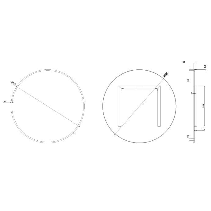 Crosswater Standard Mirror Crosswater Infinity Round Framed Mirror