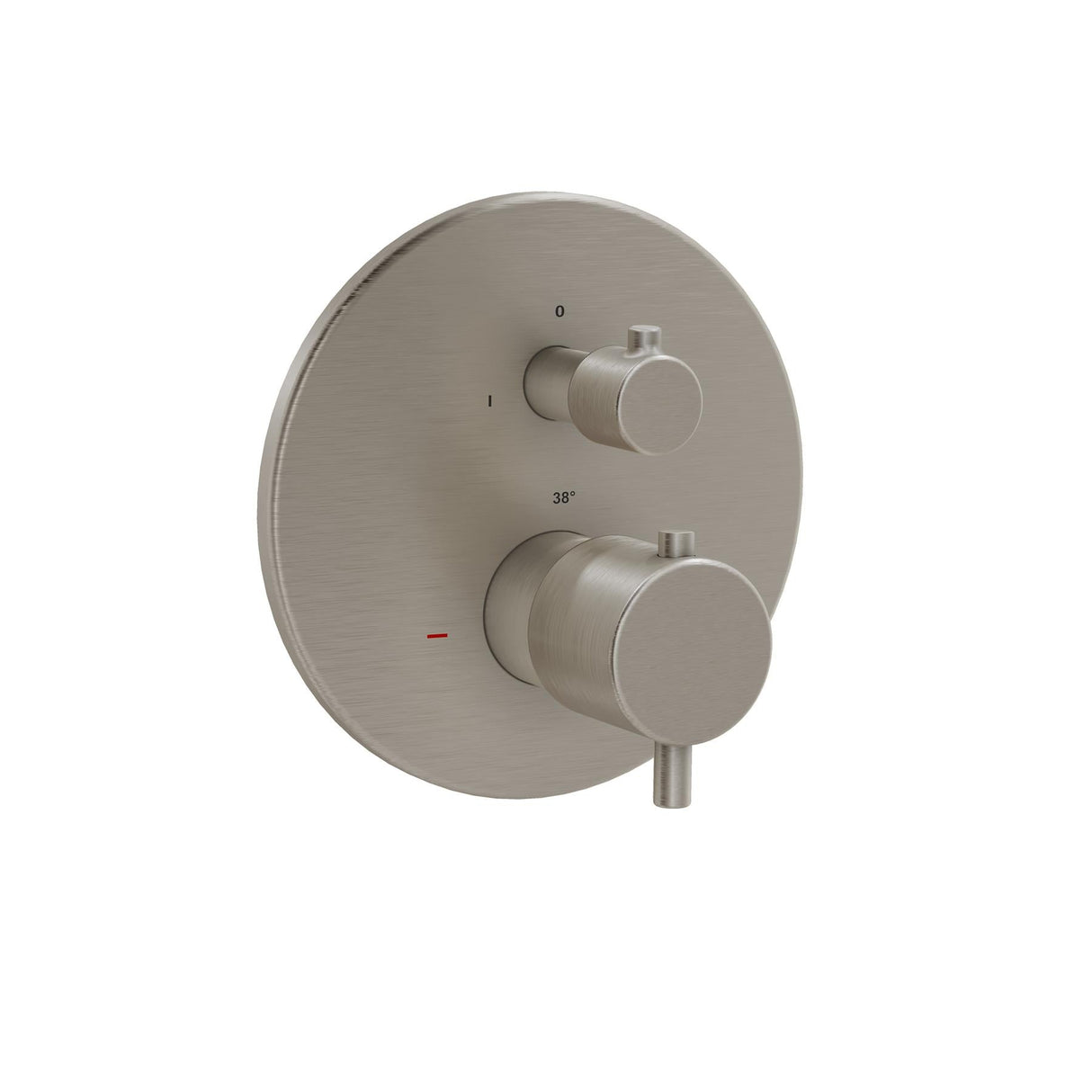 VitrA Concealed Shower Valve Brushed Nickel VitrA Root Round Integrated Thermostatic Bath and Shower Mixer 2-Way Control Plate