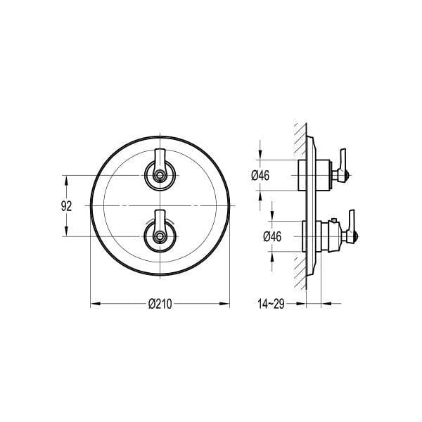 Flova Concealed Shower Valve Flova Liberty 1, 2 or 3 Outlet SlimBOX Finishing Set