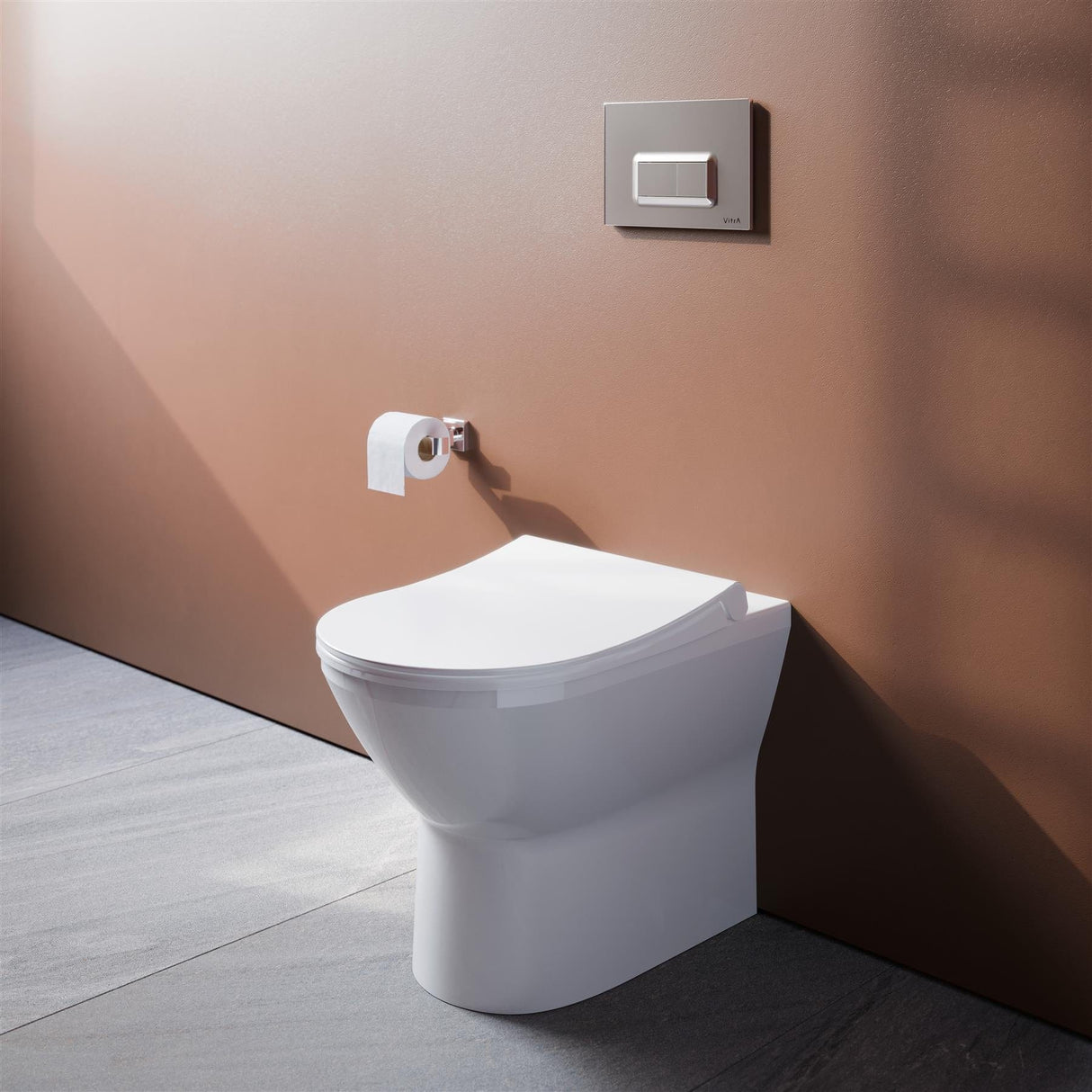 Vitra Back To Wall Toilet Vitra Integra Round Rimless Back to Wall Toilet with Soft Close Seat