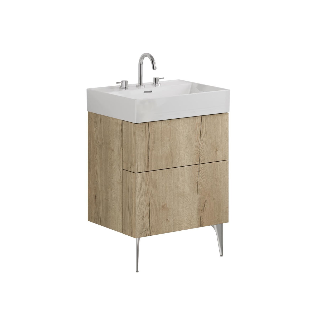 Crosswater Wall Mounted Vanity Unit Crosswater Avenue Vanity Unit with Basin - 600mm - Two Drawer - Wall Mounted