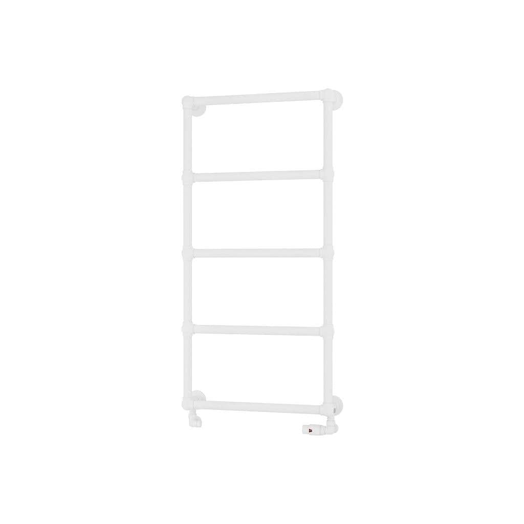 Eastbrook Traditional Towel Rail 1195 x 600 / Dual Fuel Eastbrook Stour Vertical Traditional Heated Towel Rail in Matt White