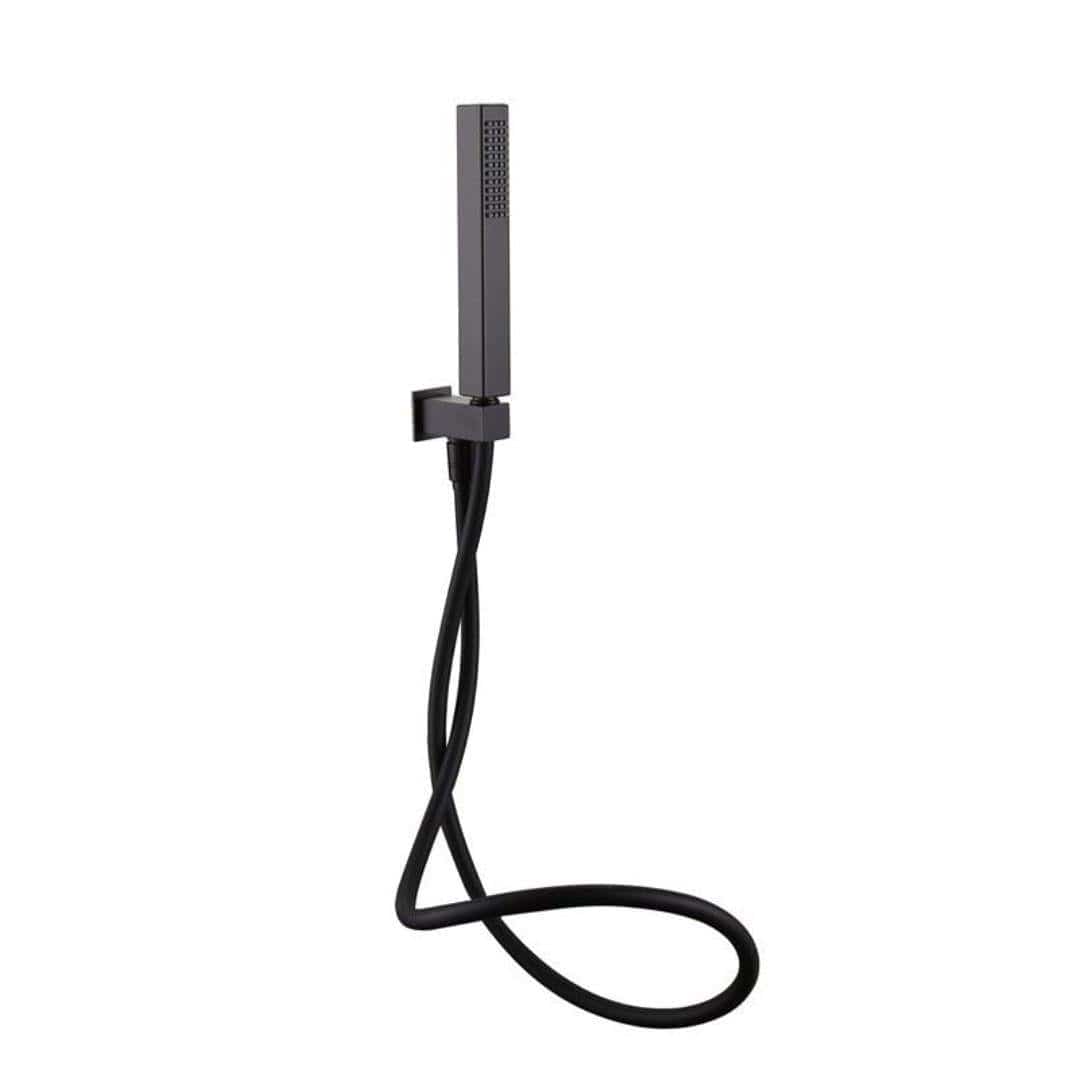 Aquarius Shower Handset Matt Black Aquarius RainLux Integrated Outlet Square Handheld Shower Kit