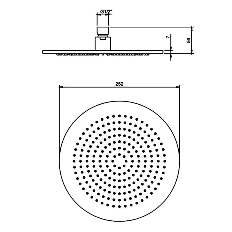 Villeroy & Boch Fixed Shower Head Villeroy & Boch Universal Round Fixed Rain Shower Head - 250mm Diameter