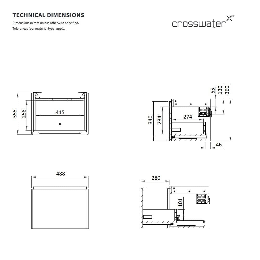 Crosswater Wall Mounted Vanity Unit Crosswater Mada Wall Mounted Vanity Unit