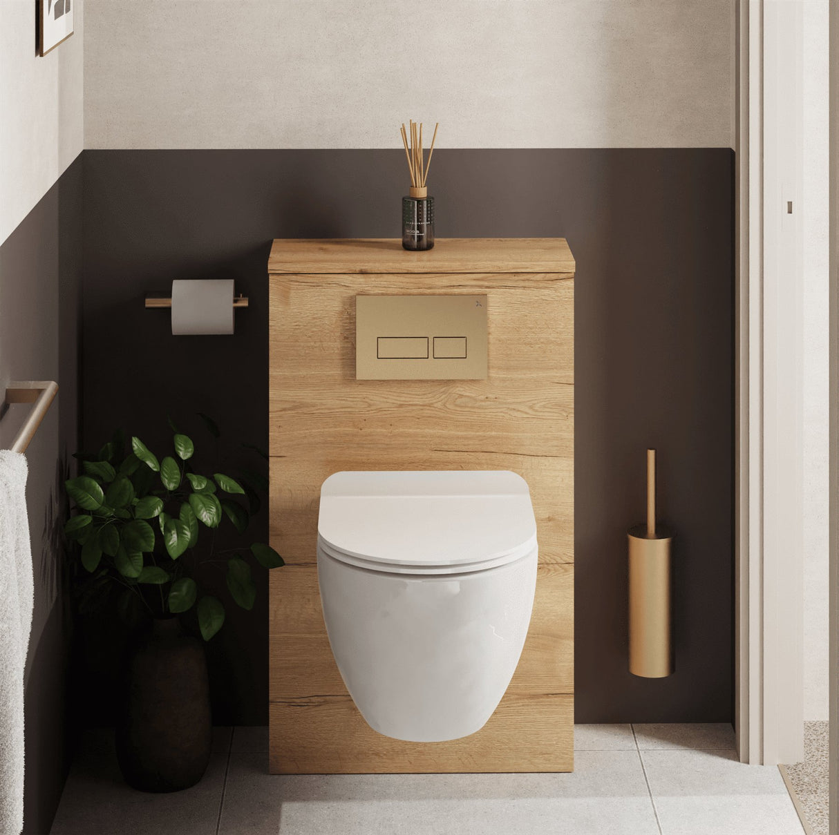 Crosswater WC Back To Wall Unit Windsor Oak Crosswater WC Unit - 545mm Wide