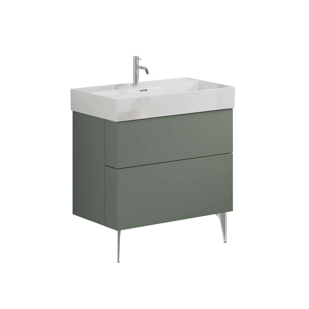 Crosswater Wall Mounted Vanity Unit Crosswater Avenue 800mm Two Drawer Wall Mounted Vanity Unit with Basin