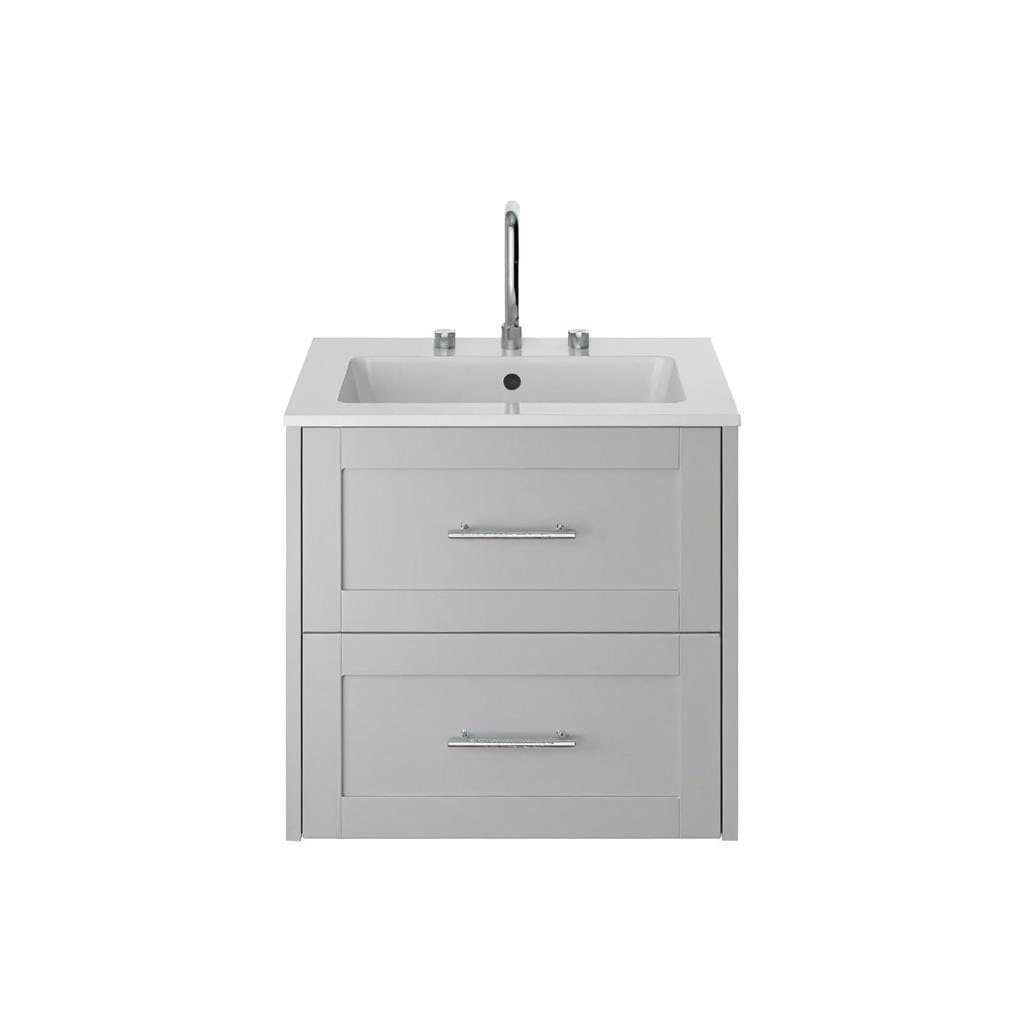 Heritage Wall Mounted Vanity Unit Dove Grey / 1 Heritage Lynton 600mm Wall Mounted Vanity Unit with Basin