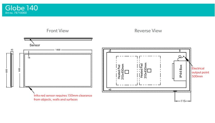 HiB Illuminated Mirror HiB Globe LED Illuminated Mirror