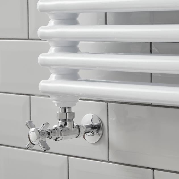 KRAD Designer Towel Radiators K-RAD Kolumn Straight Vertical Heated Towel Radiator in Gloss White