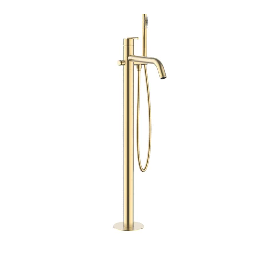 Crosswater Freestanding Bath Filler Brushed Brass Crosswater 3ONE6 Lever Floor Standing Bath Filler