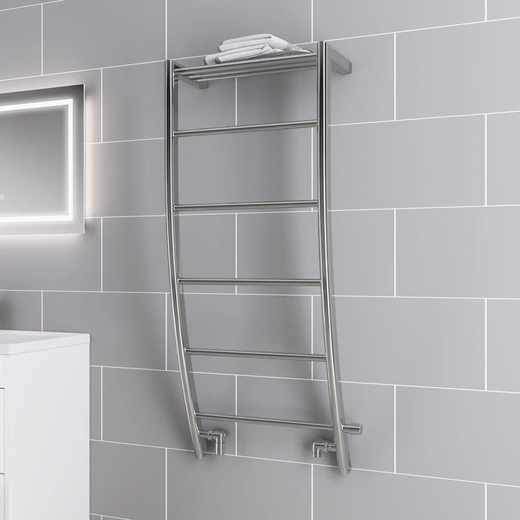 Eastbrook Ladder Rail Eastbrook Biava Corinium Designer Radiator in Chrome