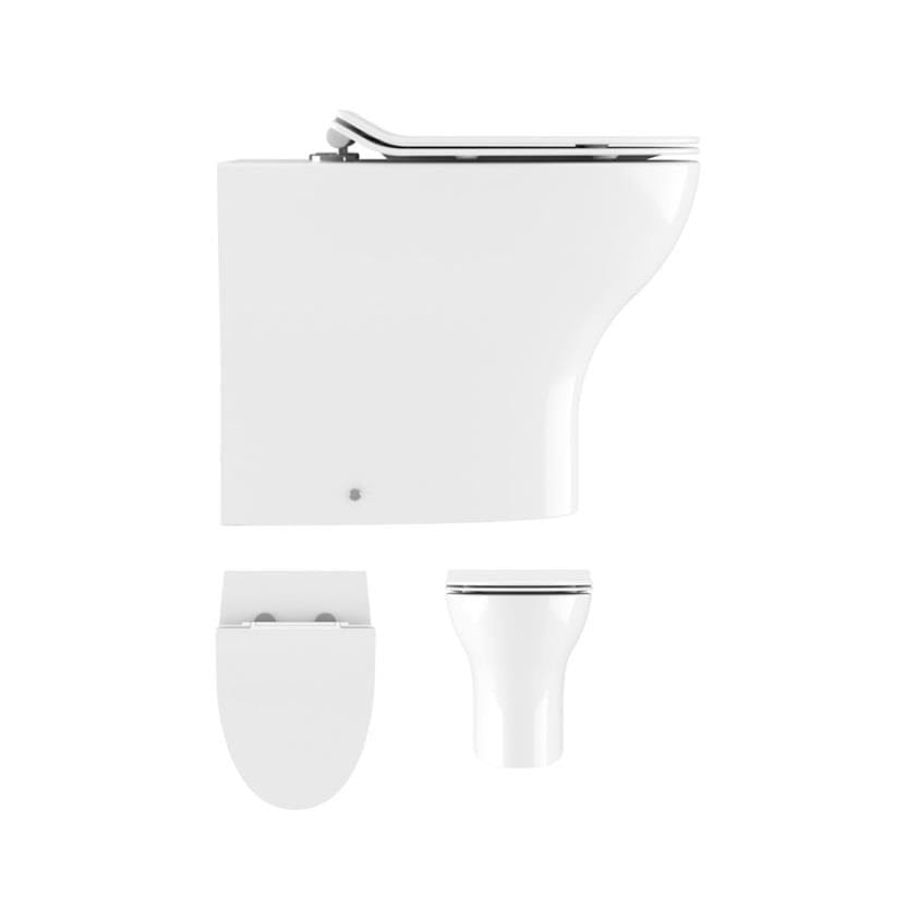 Crosswater Back To Wall Toilet Crosswater KAI Compact Rimless Back to Wall Toilet with Soft Close Quick Release Seat