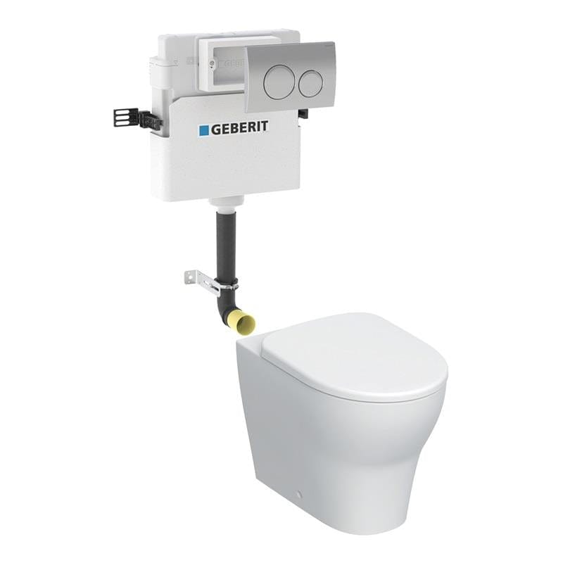 UK Bathroom Store Back To Wall Toilet Geberit Selnova Back-to-Wall Toilet with Concealed Cistern, Flush Plate and Soft Close Seat Pack