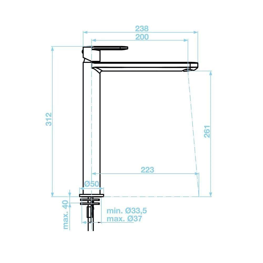 Tissino Mono Basin Tap Tissino Savena High Spout Mono Basin Mixer Tap in Chrome