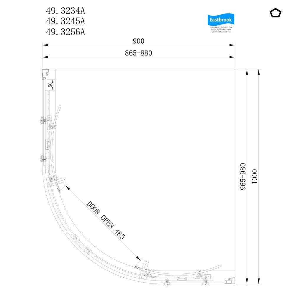 Eastbrook Quadrant Shower Enclosure Eastbrook Corniche 2000 8mm Quadrant Shower Enclosure