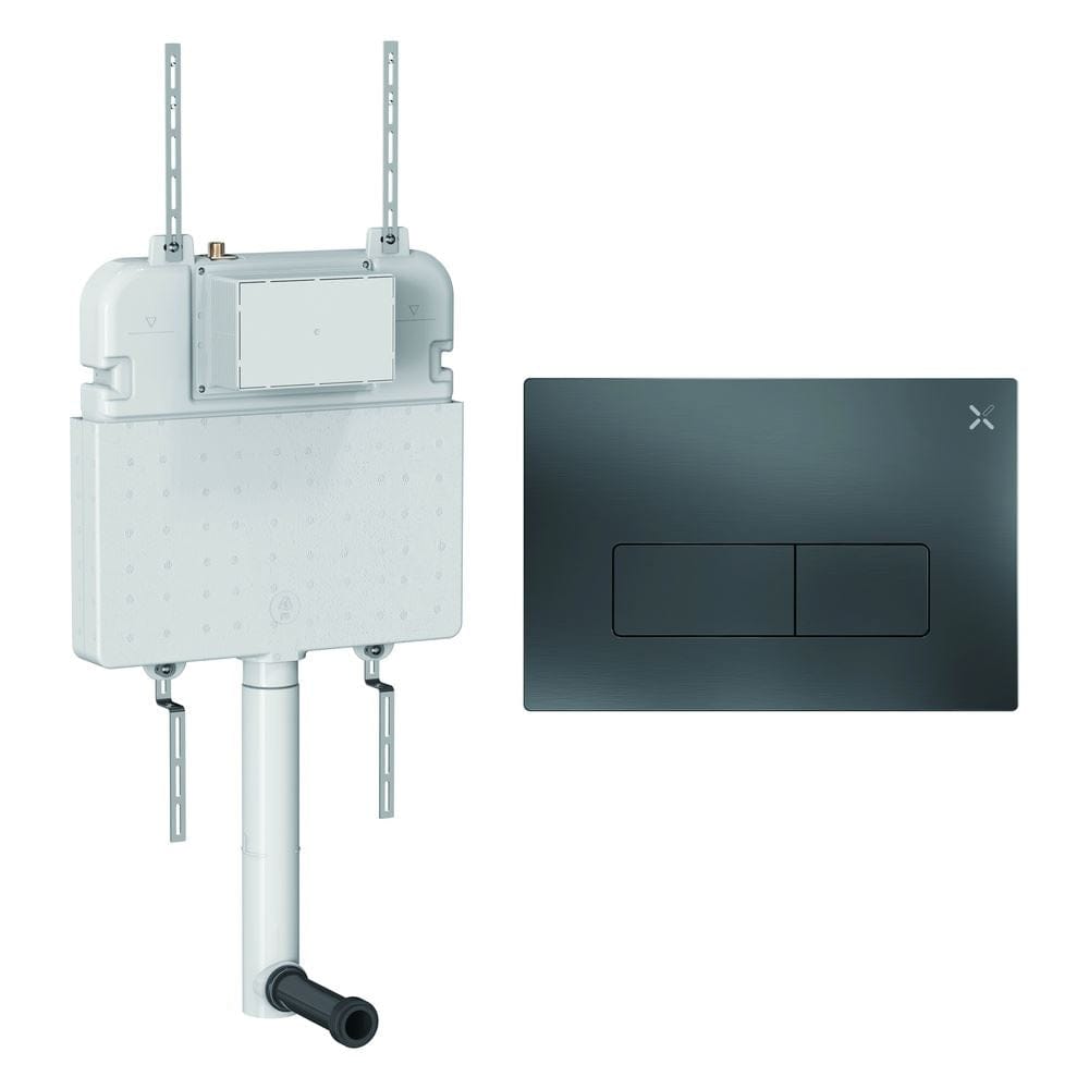 Crosswater Concealed Cistern MPRO Plate in Slate Crosswater Dual Flush Slimline Concealed Cistern Set with Flush Plate - 508 x 80 x 550mm
