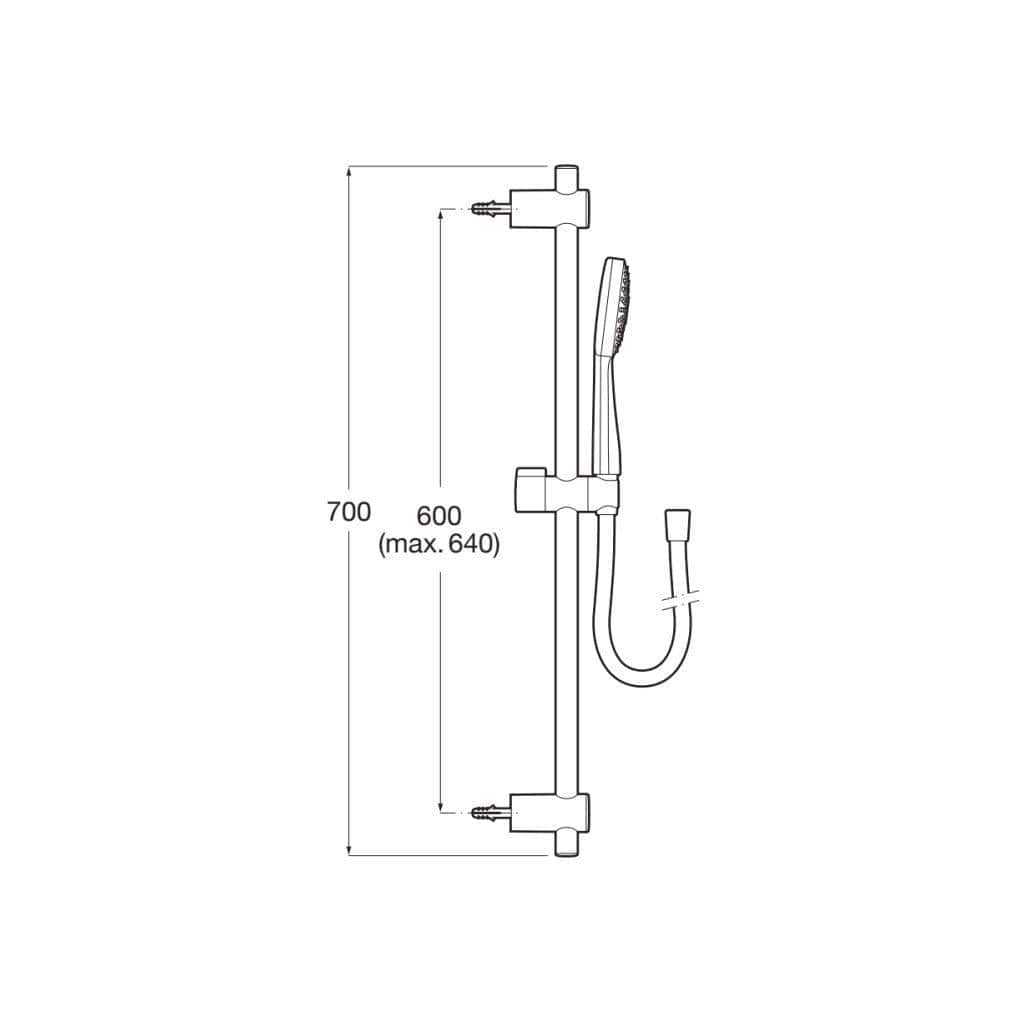 Roca Shower Riser Rail Roca Stella Single Function Shower Handset and Slide Rail Kit Including Hose