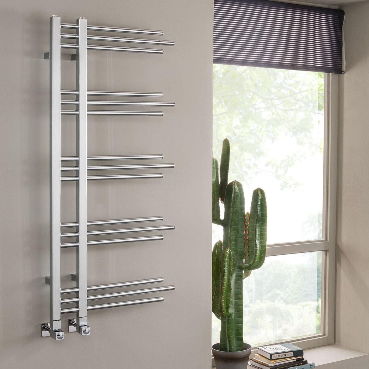 Vogue Designer Towel Radiator Vogue Chic Straight Designer Towel Radiator - 1200 x 50mm - Chrome