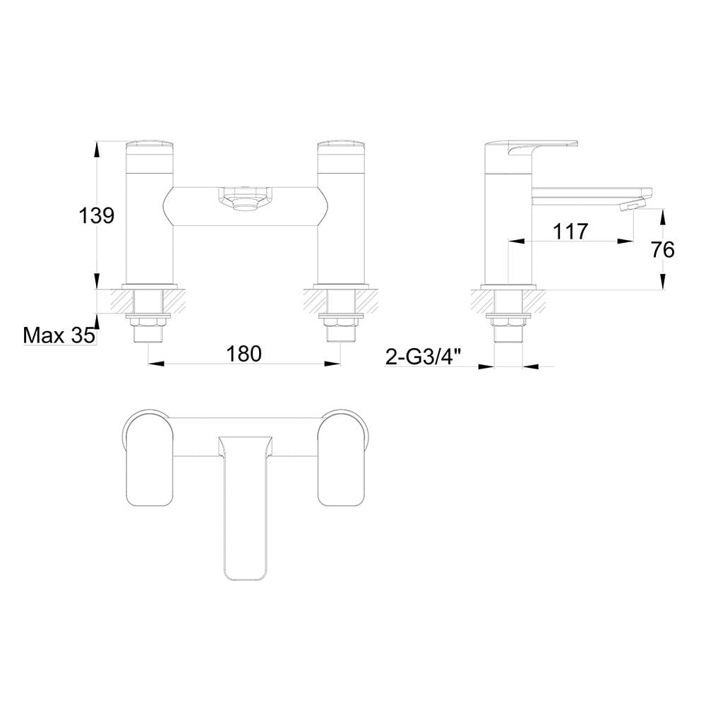 Imex Bath Mixer Imex Suburb Bath Filler Tap
