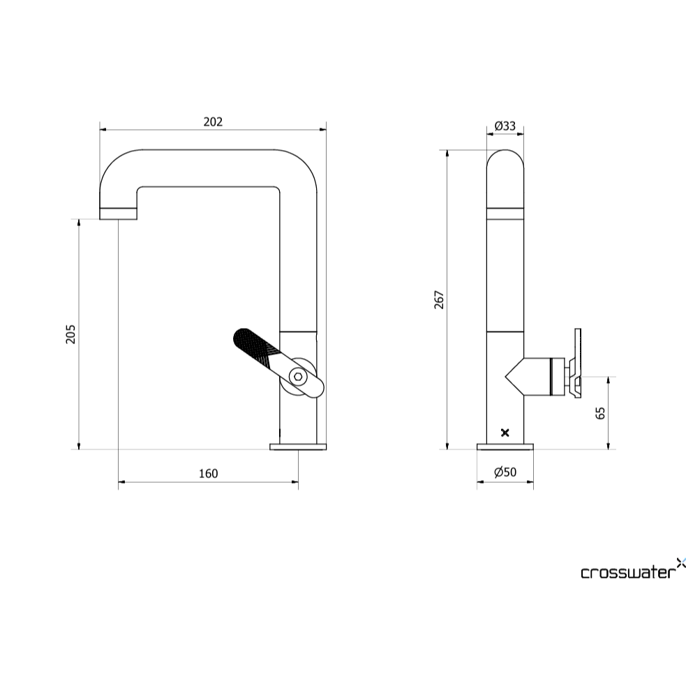 Crosswater Union Tall Mono Basin Mixer Tap