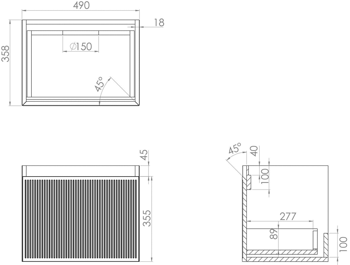 Saneux Wall Mounted Vanity Unit Saneux Monument Vanity Unit With Basin - 500 x 360mm - One Drawer - Wall Mounted